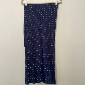 Madewell Navy Dotted Midi Skirt